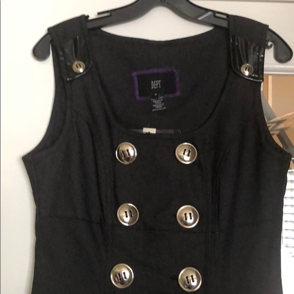 DEPT Button Front Black Dress . - Picture 4 of 8